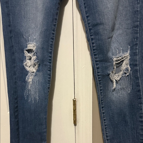 KanCan Distressed Skinny Jeans Raw Hem Medium Wash Women’s Sz 7/27 - Picture 3 of 12